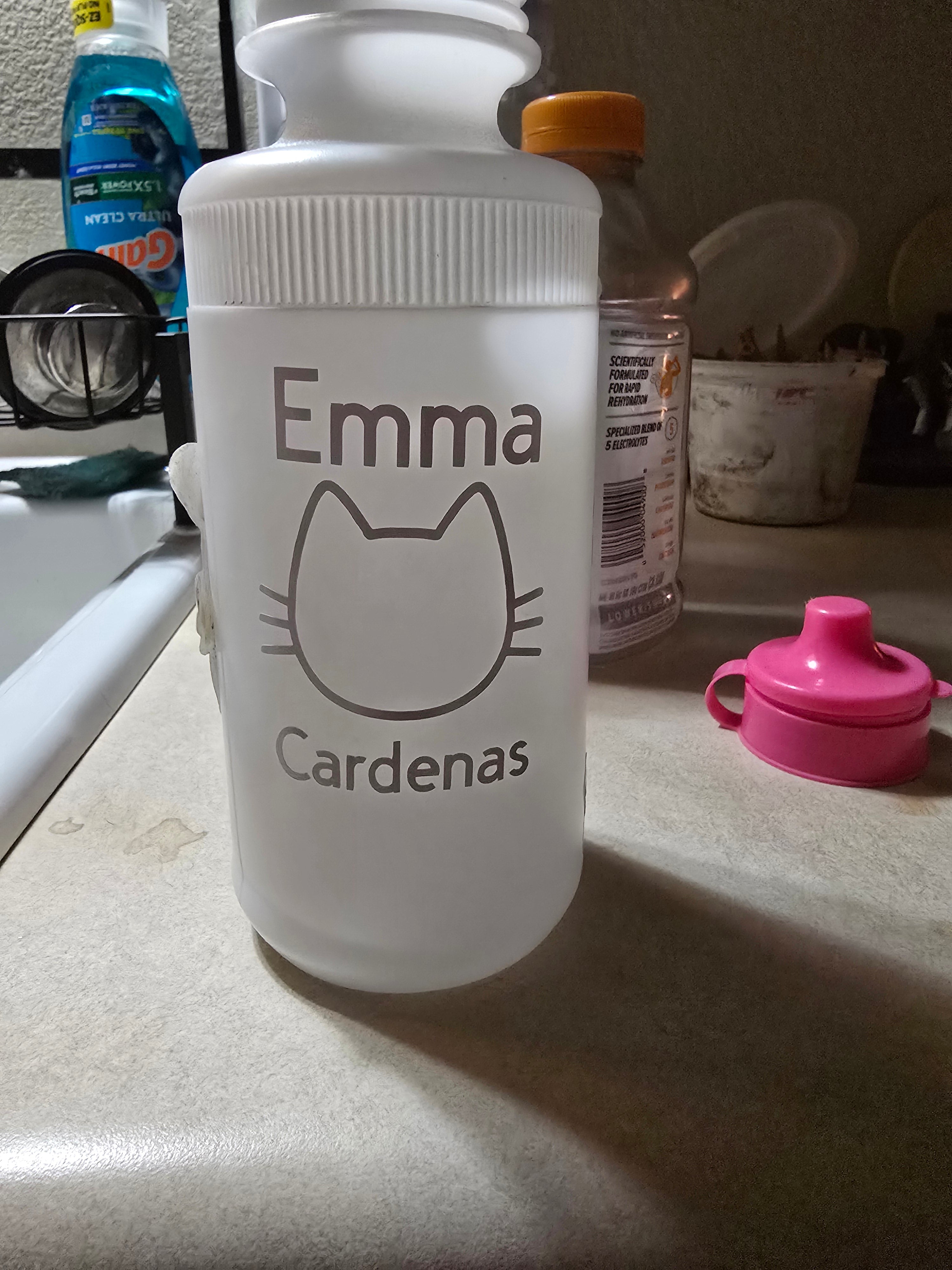 Personalized water bottle decal